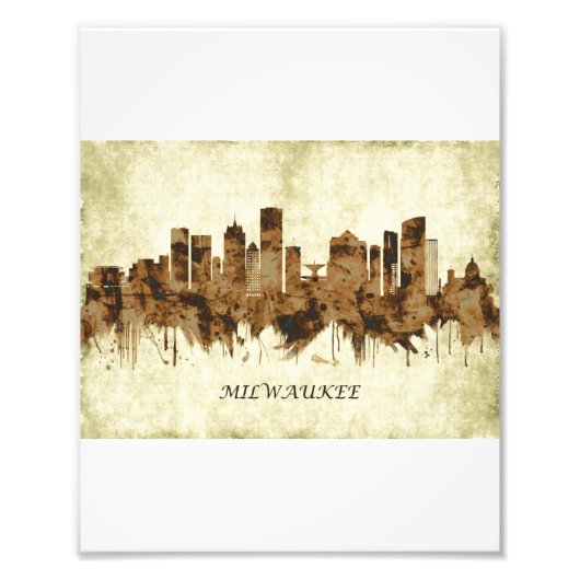 Milwaukee Wisconsin Cityscape Foto Afdruk (Voorkant)