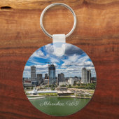 Milwaukee, Wisconsin cityscape-foto, Sleutelhanger (Voorkant)