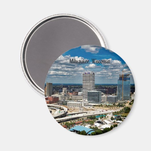 Milwaukee, Wisconsin cityscape Magneet (Voorkant / Achterkant)