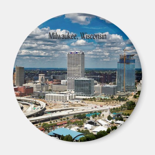 Milwaukee, Wisconsin cityscape Magneet (Voorkant)