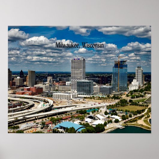 Milwaukee, Wisconsin cityscape Poster (Voorkant)