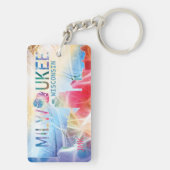 Milwaukee, Wisconsin - Colorful Design Sleutelhanger (achterkant)
