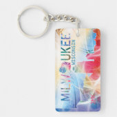 Milwaukee, Wisconsin - Colorful Design Sleutelhanger (Voorkant)