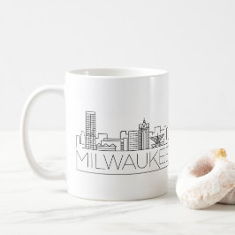 Milwaukee, Wisconsin gestileerde skyline Koffiemok