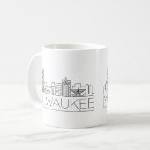 Milwaukee, Wisconsin gestileerde skyline Koffiemok (Voorkant links)