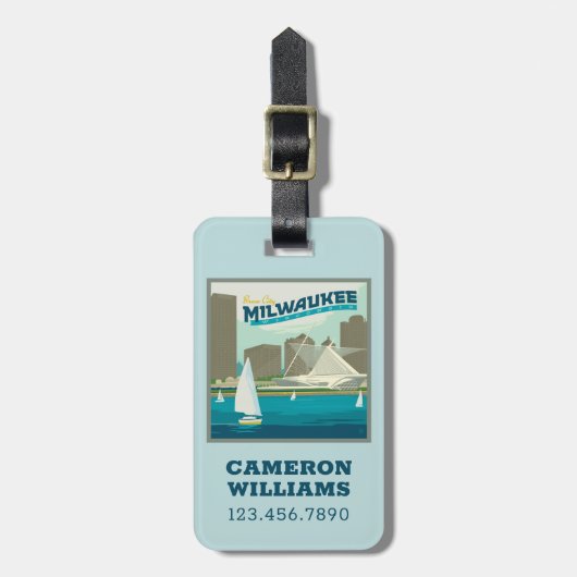 Milwaukee Wisconsin Harbor | Brew City Bagagelabel (Voorkant verticaal)