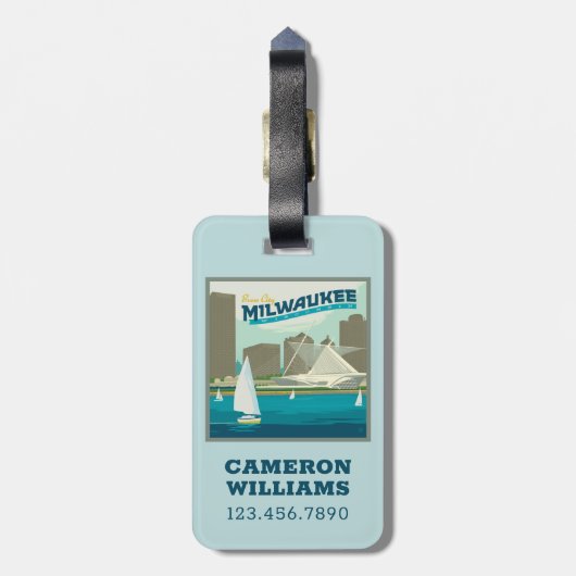 Milwaukee Wisconsin Harbor | Brew City Bagagelabel (Achterkant verticaal)