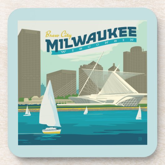 Milwaukee Wisconsin Harbor | Brew City Bier Onderzetter (Voorkant)