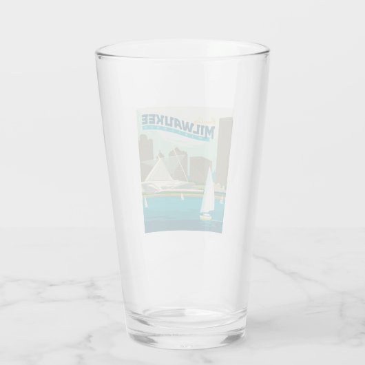 Milwaukee Wisconsin Harbor | Brew City Glas (Achterkant)