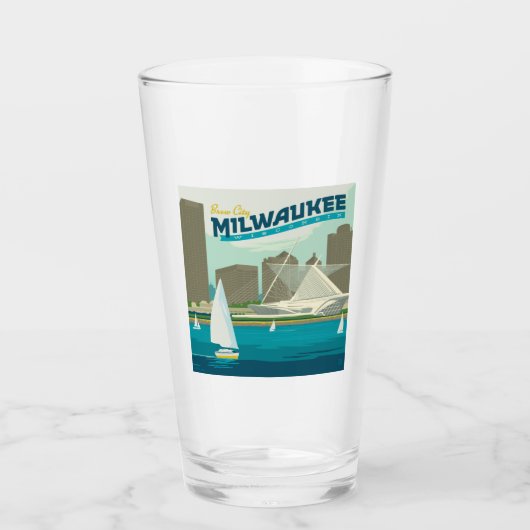 Milwaukee Wisconsin Harbor | Brew City Glas (Voorkant)