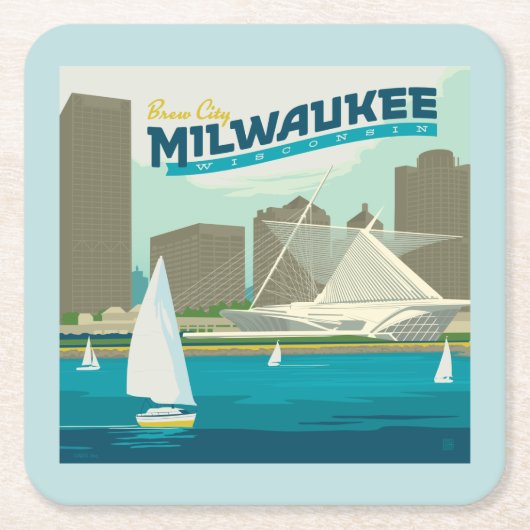 Milwaukee Wisconsin Harbor | Brew City Kartonnen Onderzetters (Voorkant)