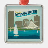 Milwaukee Wisconsin Harbor | Brew City Metalen Ornament (Voorkant)