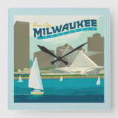 Milwaukee Wisconsin Harbor | Brew City Vierkante Klok (Voorkant)