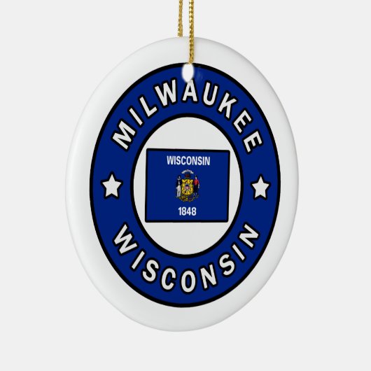 Milwaukee Wisconsin Keramisch Ornament (Rechts)