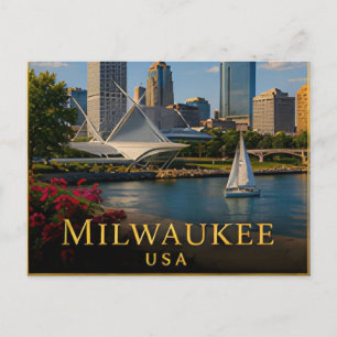 Milwaukee Wisconsin Lake Michigan Brouwen Briefkaart