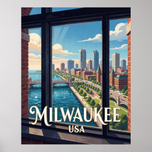 Milwaukee Wisconsin Meerfront Toerisme Poster