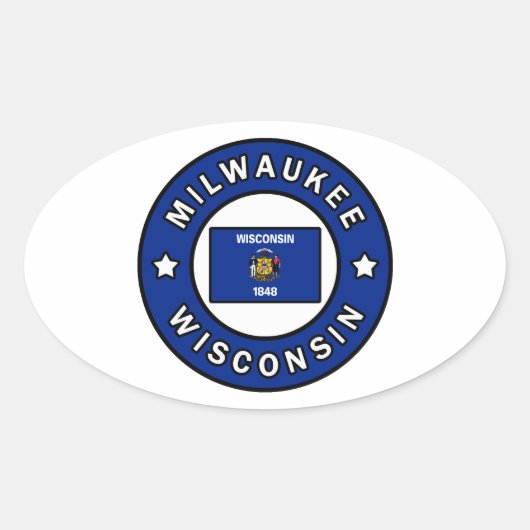 Milwaukee Wisconsin Ovale Sticker (Voorkant)