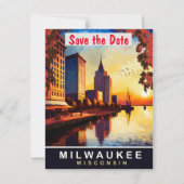 Milwaukee, Wisconsin, Reizen Briefkaart, Save The Date (Voorkant)