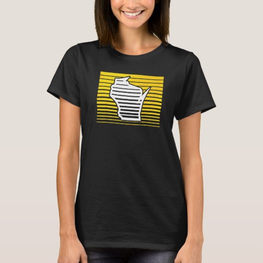 Milwaukee Wisconsin Retro Gradiënt Strepen T-shirt (Voorkant)