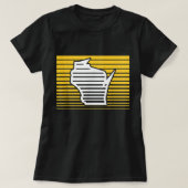 Milwaukee Wisconsin Retro Gradient Stripes T-shirt (Design voorkant)