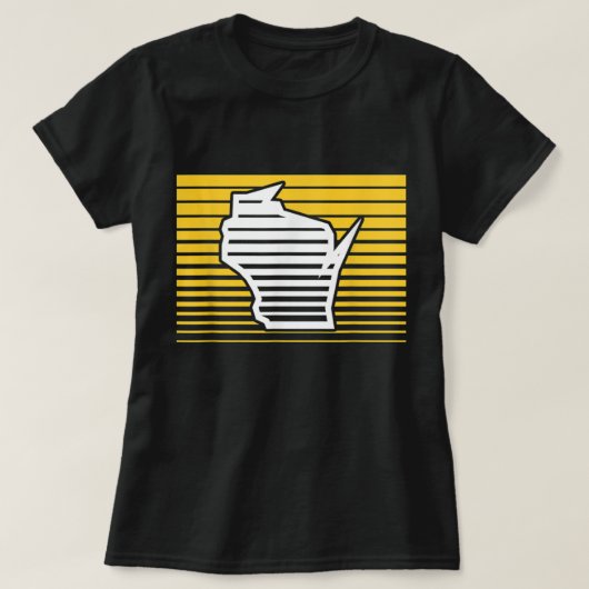 Milwaukee Wisconsin Retro Gradient Stripes T-shirt (Design voorkant)