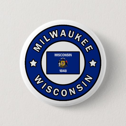 Milwaukee Wisconsin Ronde Button 5,7 Cm (Voorkant)