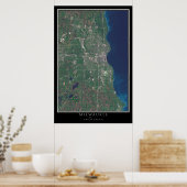 Milwaukee Wisconsin Satellite Poster Map (Keuken)