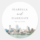 MILWAUKEE Wisconsin Skyline Bestemmingsreizen Ronde Sticker (Voorkant)