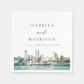 MILWAUKEE Wisconsin Skyline Bestemmingsreizen Servet (Voorkant)