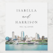 MILWAUKEE Wisconsin Skyline Bestemmingsreizen Wijn Etiket (Enkel label)