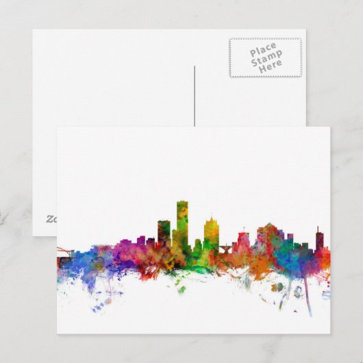 Milwaukee Wisconsin Skyline Briefkaart (Voorkant / Achterkant)