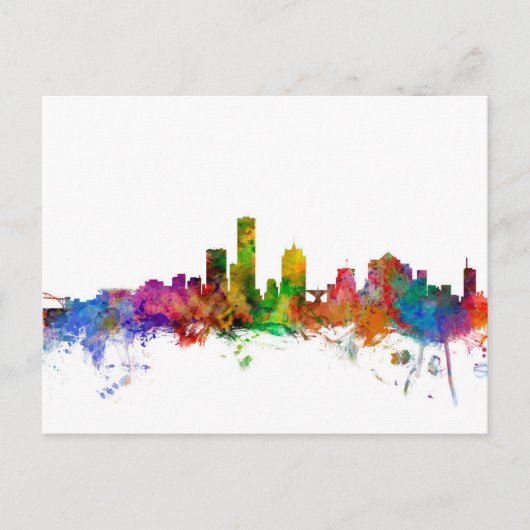 Milwaukee Wisconsin Skyline Briefkaart (Voorkant)