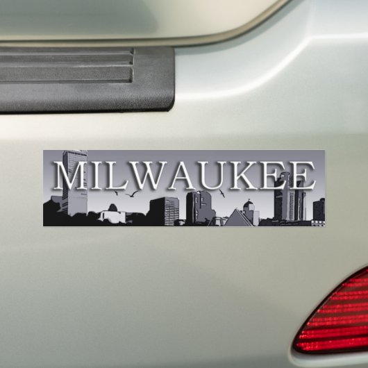 Milwaukee Wisconsin Skyline Bumpersticker (Op auto)
