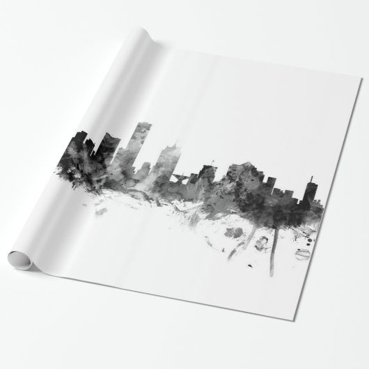 Milwaukee Wisconsin Skyline Cadeaupapier (Uitgerold)