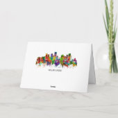 Milwaukee Wisconsin skyline Feestdagen Kaart (Achterkant)