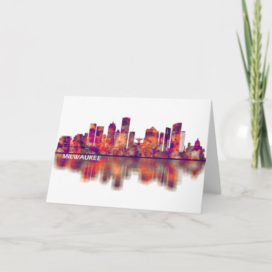 Milwaukee Wisconsin skyline Feestdagen Kaart (Voorkant)