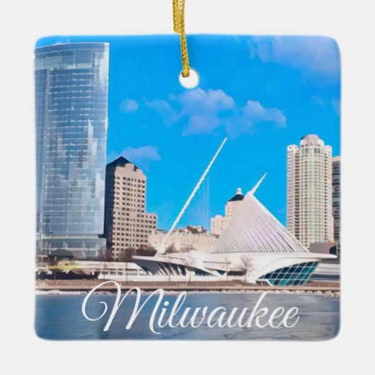 Milwaukee Wisconsin Skyline Ornament (Voorkant)