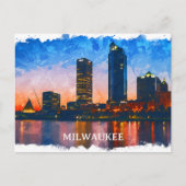 Milwaukee Wisconsin Skyline Panorama Uitzicht Briefkaart (Voorkant)