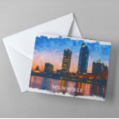 Milwaukee Wisconsin Skyline Panorama Uitzicht Briefkaart