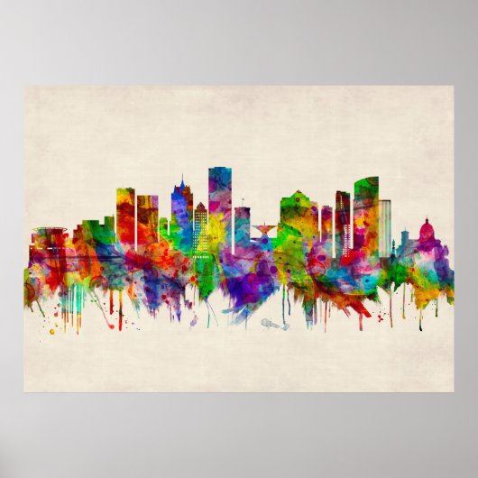 Milwaukee Wisconsin skyline Poster (Voorkant)
