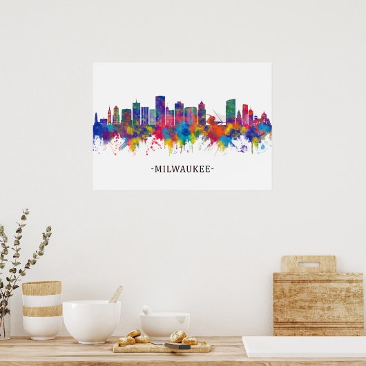 Milwaukee Wisconsin Skyline Poster (Keuken)