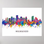 Milwaukee Wisconsin Skyline Poster (Voorkant)