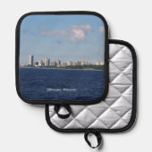 Milwaukee, Wisconsin skyline pot houder (Voorkant / Achterkant)