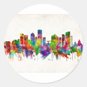 Milwaukee Wisconsin skyline Ronde Sticker