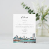 MILWAUKEE WISCONSIN Skyline Travel Details Kaart (Staand voorkant)