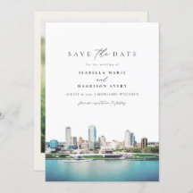MILWAUKEE Wisconsin Skyline Wedding Sla de datum o
