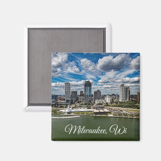Milwaukee, Wisconsin Souvenir Keepsake Magneet (Voorkant / Achterkant)
