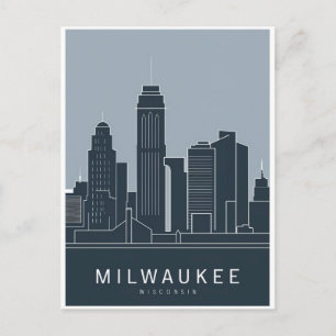 Milwaukee Wisconsin, stadsgezicht Briefkaart