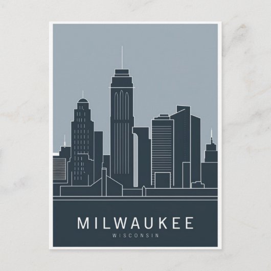 Milwaukee Wisconsin, stadsgezicht Briefkaart (Voorkant)