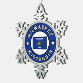 Milwaukee Wisconsin Tin Sneeuwvlok Ornament (Rechts)